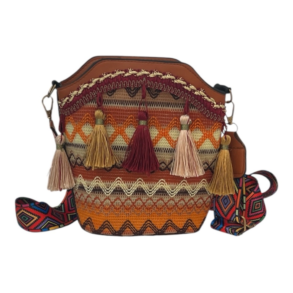 Bohemian Multicolor Tassel Crossbody Bag